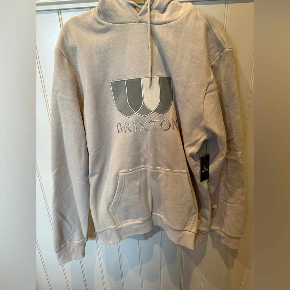 BRIXTON Men’s Size Medium Cream & Grey Hoodie NWT